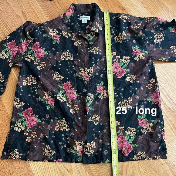 Vintage Silk Floral Pattern Blouse by Bogari Size Small - Picture 9 of 9